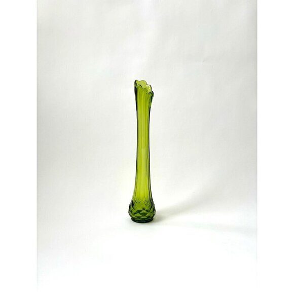 MCM LE Smith Dominion Green Glass Swung Stretch Vase - Picture 10 of 10